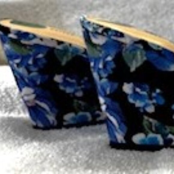 Nine West wedge slides in blue floral textile NWOT Size 8 - Picture 4 of 9